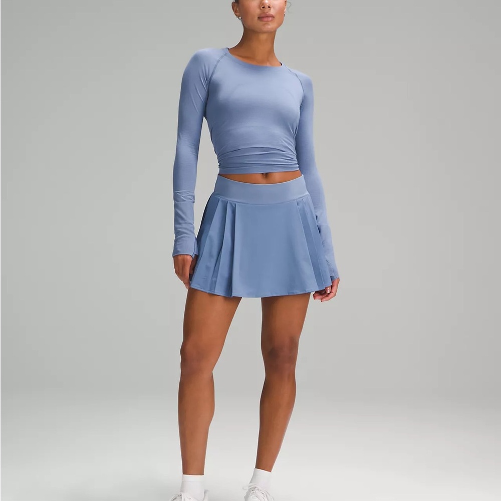 Lululemon side-pleat high-rise tennis skirt; size 4; NWT; color: blue oasis